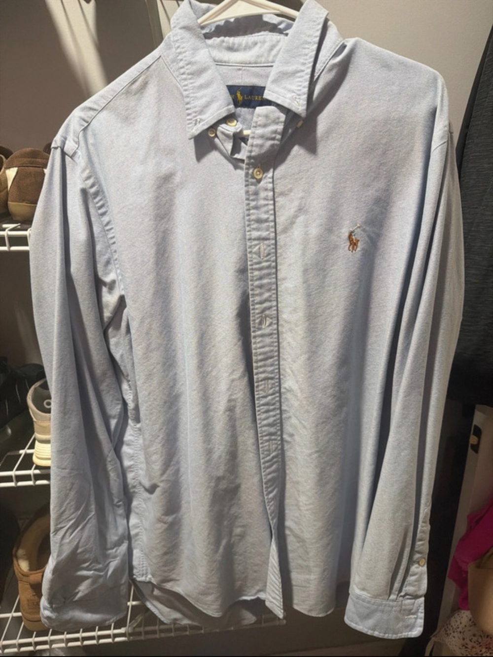 Ralph Lauren Light Blue Button-Down Oxford Shirt with Pony Logo